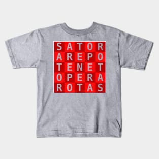 Red Checkered Sator Square Kids T-Shirt